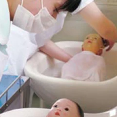 沐浴練習をしている写真